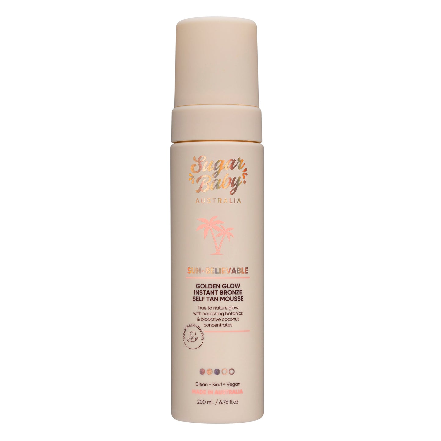 SugarBaby SUN-BELIEVABLE Golden Glow Instant Bronze Self Tanning Mousse
