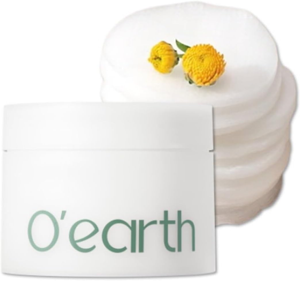 TNB O'earth Mild Calming soonjin Vegan Toner Pad (60 Pads, 5.41 fl oz), Made in Korea