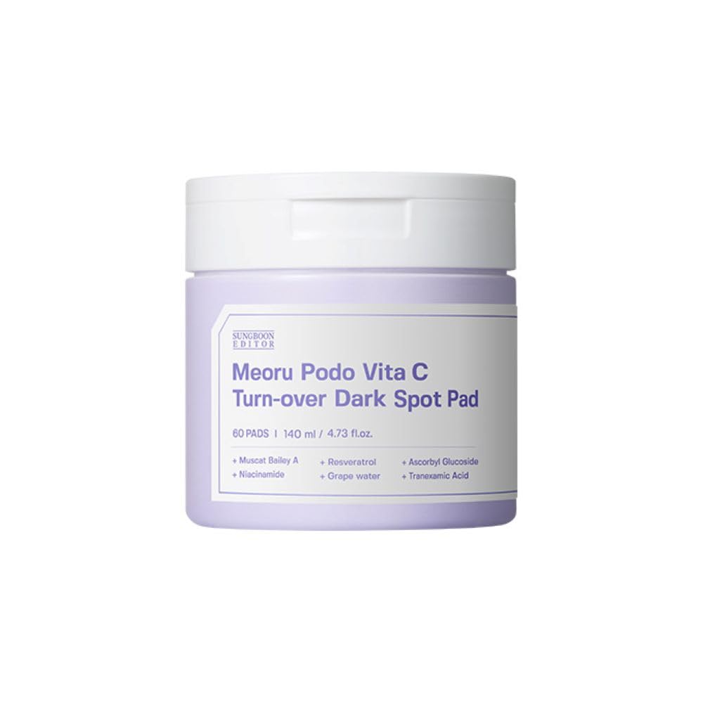 Meoru Podo Vita C Dark Spot Pad 60 Sheets | Facial Toner Pads for Brightening Dark Spots & Removing Blemishes & Soothing | Niacinamide, Vitamin C | Korean skincare