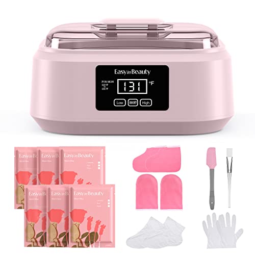 EasyinBeauty Paraffin Wax Machine for Hand and Feet, Touchscreen 3000ml Paraffin Wax Warmer with 6 Pack Rose Wax (2.64lbs), Paraffin Hot Wax Spa for Therapy, Paraffin Bath for Smooth and Soft Skin