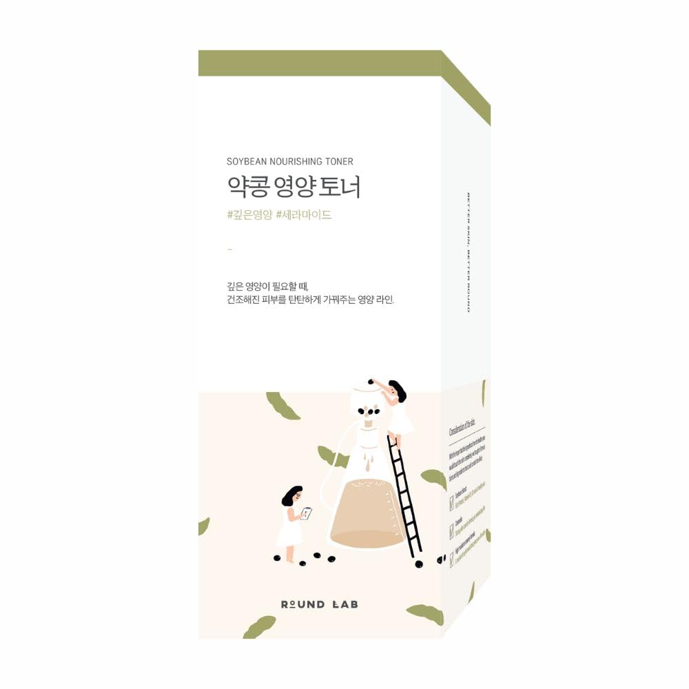 ROUND LAB Soybean Nourishing Toner (Unscented) | Rejuvenating & Nourishing Toner with Deep Nutrition, Hydration locking and Unscented for Sensitive Skin (10.1fl.oz)