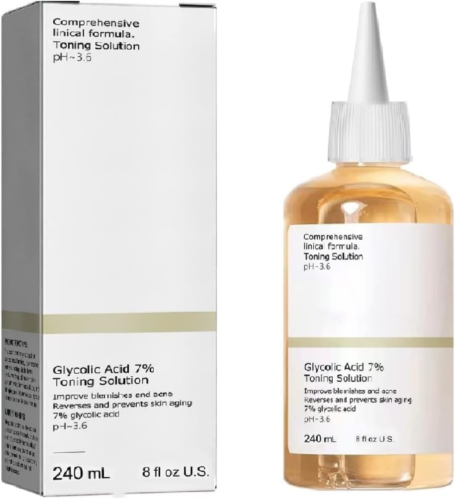 Glycolic Acid 7% Toner,Glycolic Acid 7% Toning Resurfacing Solution,Facial Exfoliation and Rejuvenate Your Skin,Solution for Blemishes and Acne(240ML)