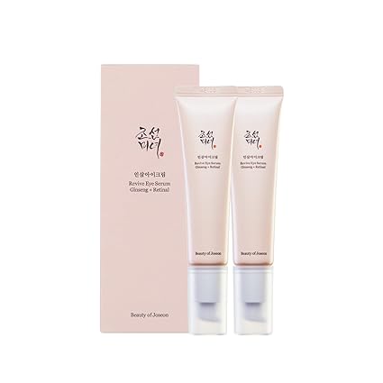 Beauty of Joseon Revive Eye Serum with Retinal Niacinamide Correction for Puffy Eye Bags Fine Lines Dark Circles Wrinkles, Korean Skin Care 30ml, 1 fl.oz (Eye Serum 2 Pack)