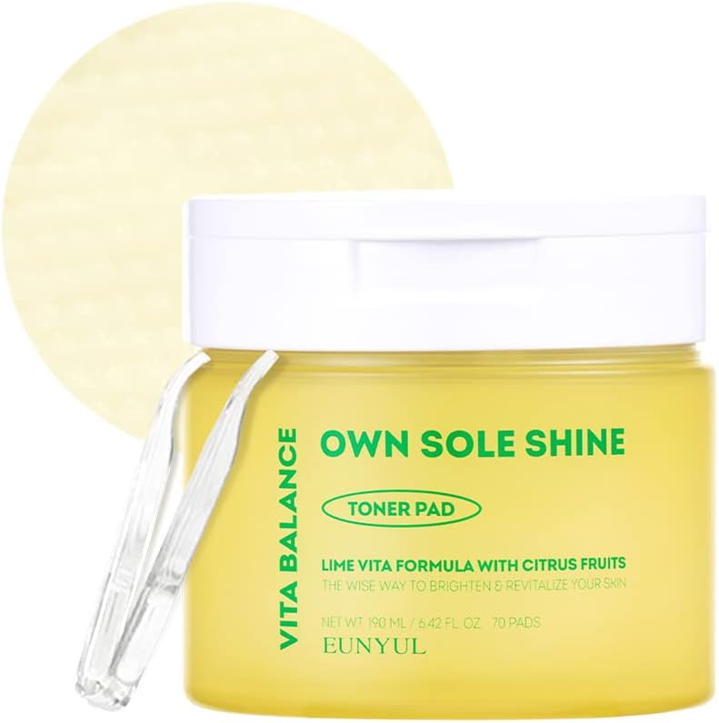 EUNYUL Vita Balance Own Sole Shine Toner Pad 70 Pads 6.43 fl. oz. Vitamin C Toner Pads Korean Skincare Vitamin Skincare