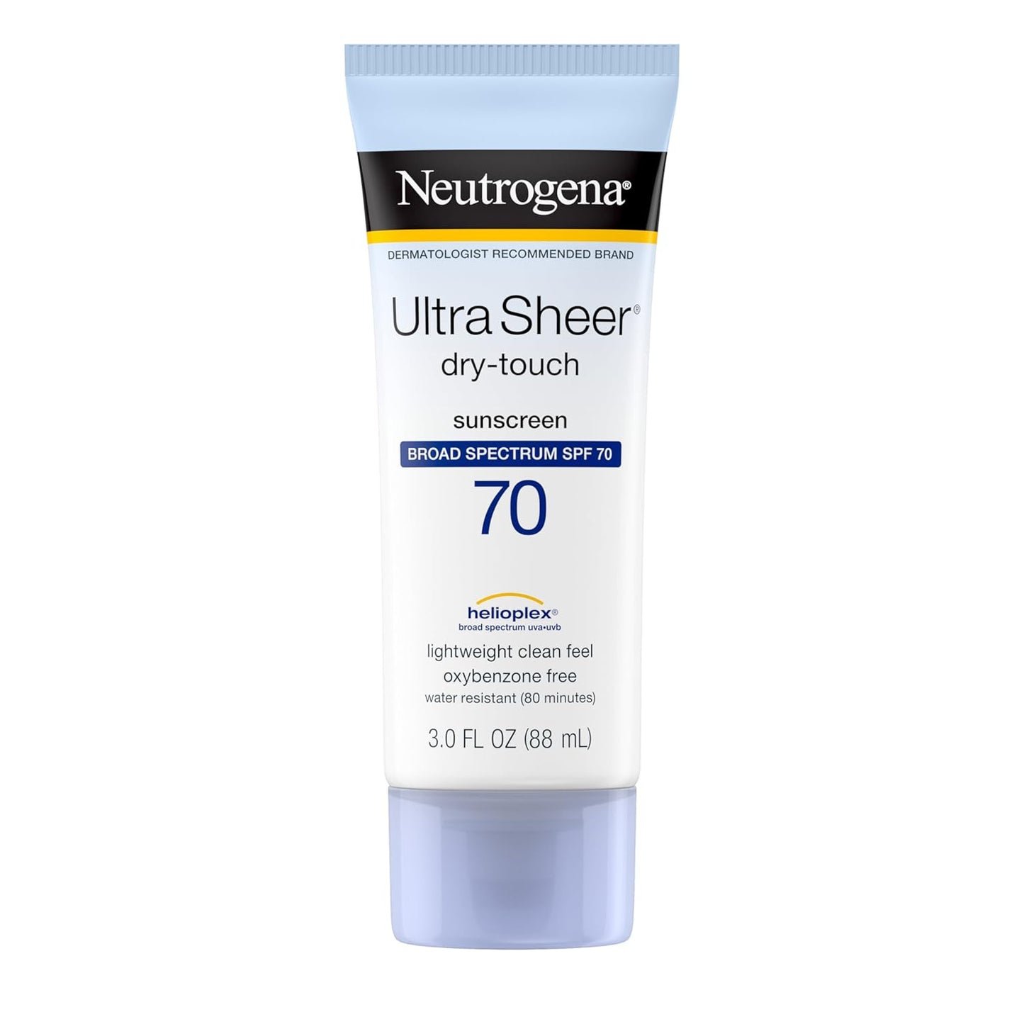 Neutrogena Ultra Sheer Dry-Touch Water Resistant Sunscreen Lotion with Broad Spectrum SPF 70, 3 Fl Oz