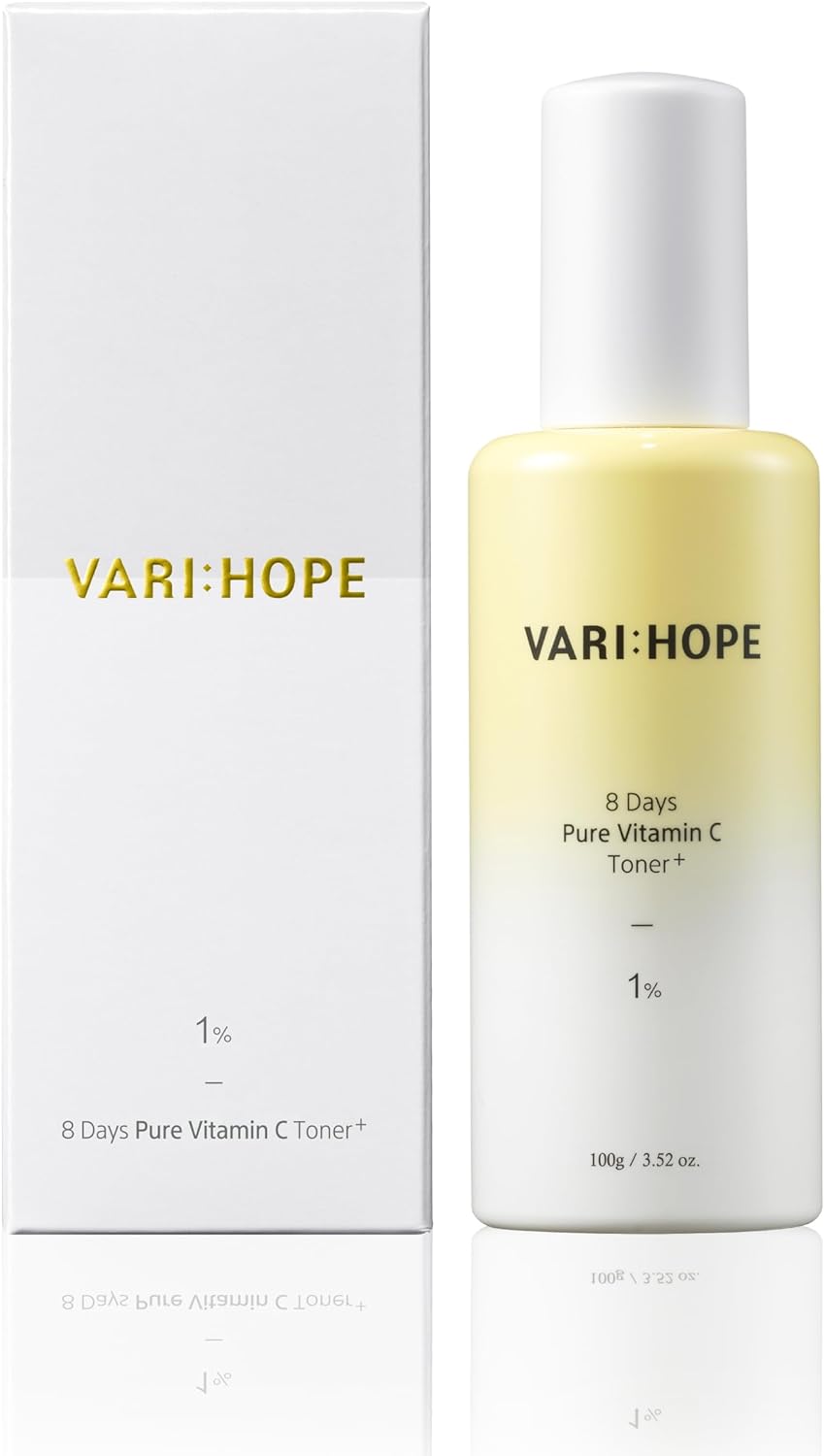 8 Days Pure Vitamin C Toner (3.5oz) - Hydrating, Mildly Acidic, Soothing Toner. Korean Skin Care. Stabilized Vitamin C, Kakadu Plum, Beta-Glucan.