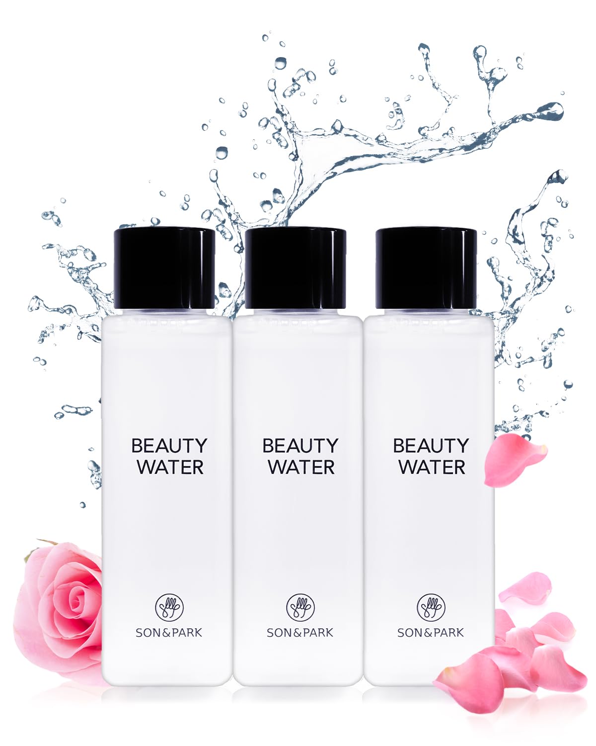 SON&PARK Beauty Water Mini 3Pack Set 60ml (2.02 fl.oz)| Travel Size Multi-Purpose Toner for Pore Treatment & Oil Control Hydrating Exfoliating Skincare Daily Cleansing Witch Hazel, Rose & Lavender Oil