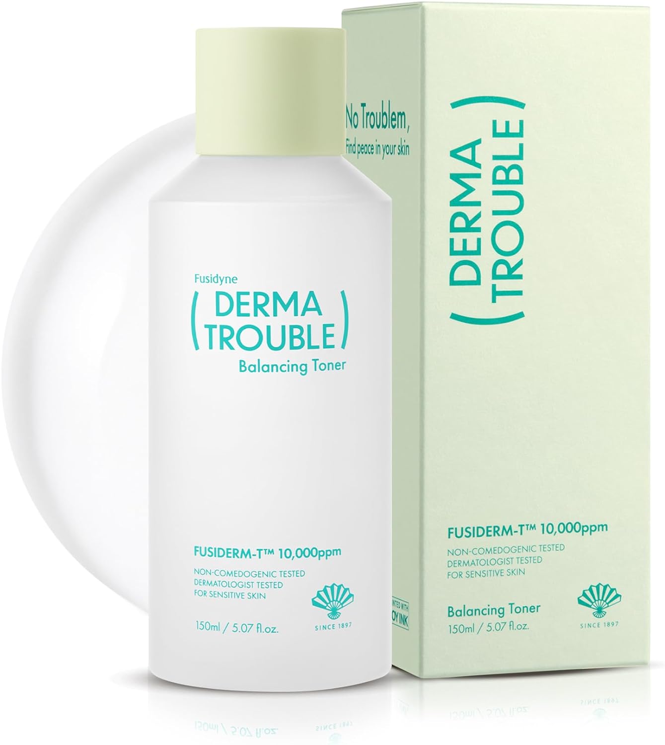 Derma Trouble Balancing Toner (5.07fl oz) - Toner to Improve Rough Skin Texture, pH Balance, Moisture. Soothing Formula for Comedonal Acne. Korean Skin Care, Fusiderm-T 10,000ppm.