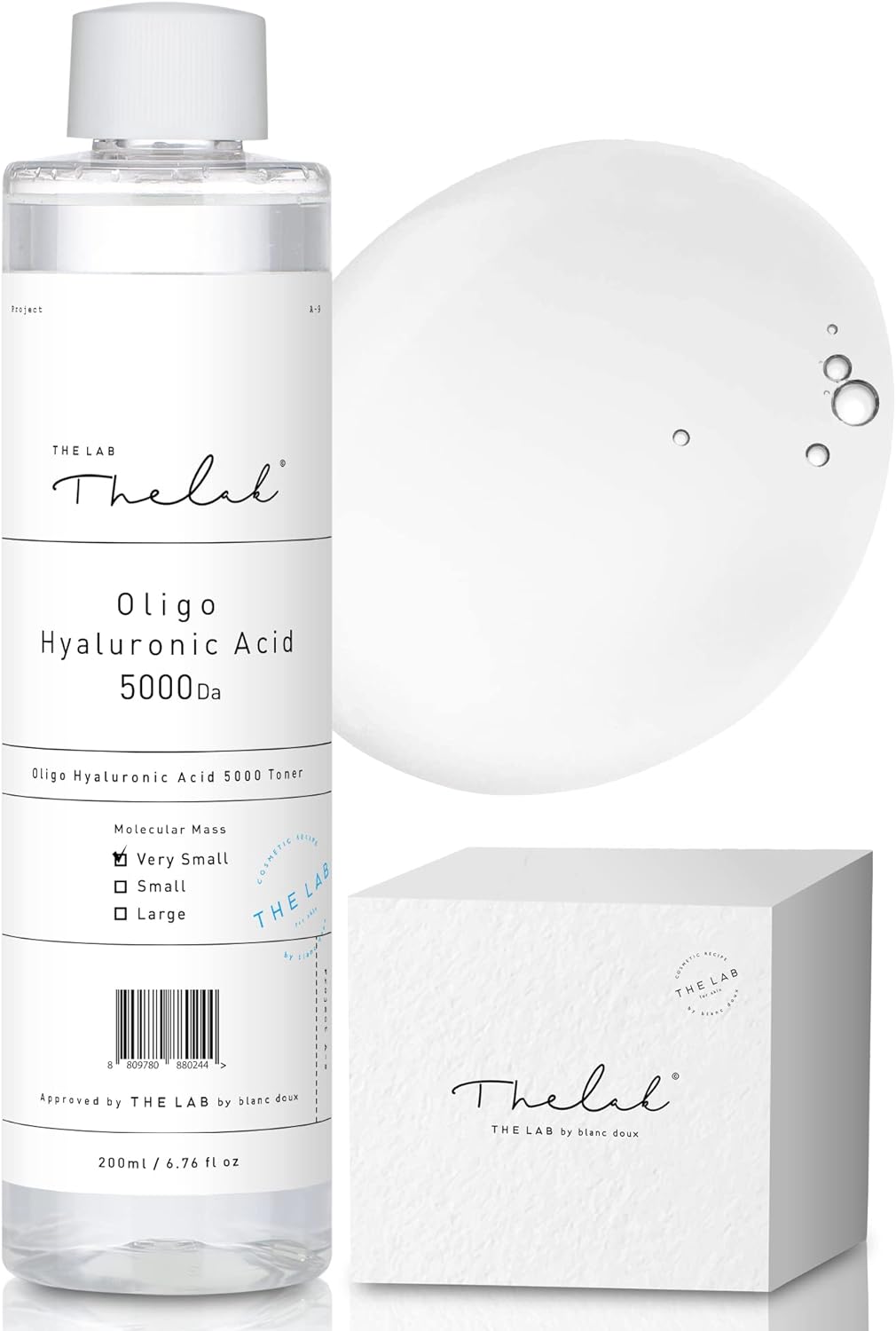 Blanc Doux Oligo Hyaluronic Acid Facial Toner 6.76 Fl Oz Vegan Hypoallergenic Intense Ultra Hydrating Skin Essence Face Moisturizer Dry Sensitive Acne-Prone Age-Defying Cotton Pads Korean Skin Care