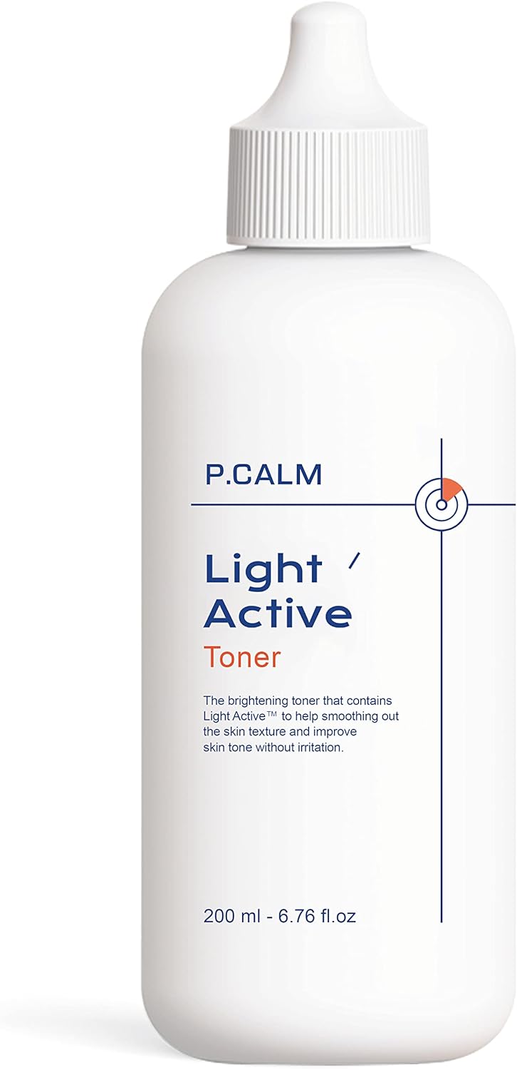 P.CALM Light Active Toner 6.7 fl.oz | Vegan Hyperpigmentation Dark Spot Correction Facial Toner for Sensitive Skin | Korean Skincare