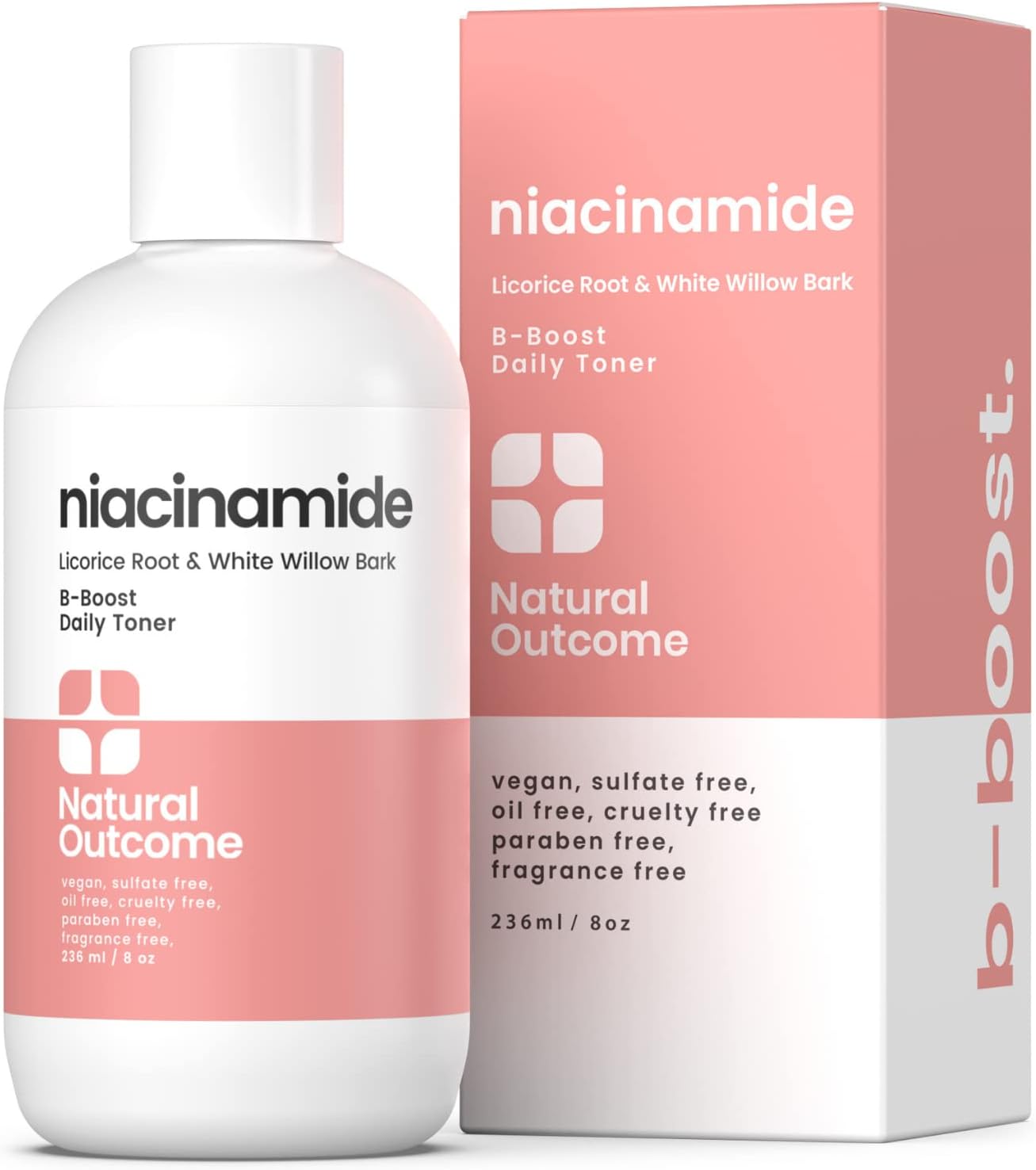 Natural Outcome Niacinamide Toner for Face | Radiance Boosting Toner - with Salicylic Acid & Aloe Vera | Advance Toning Solution Rejuvenates Skin & Minimizes Pore Appearance | Fragrance Free | 8 oz