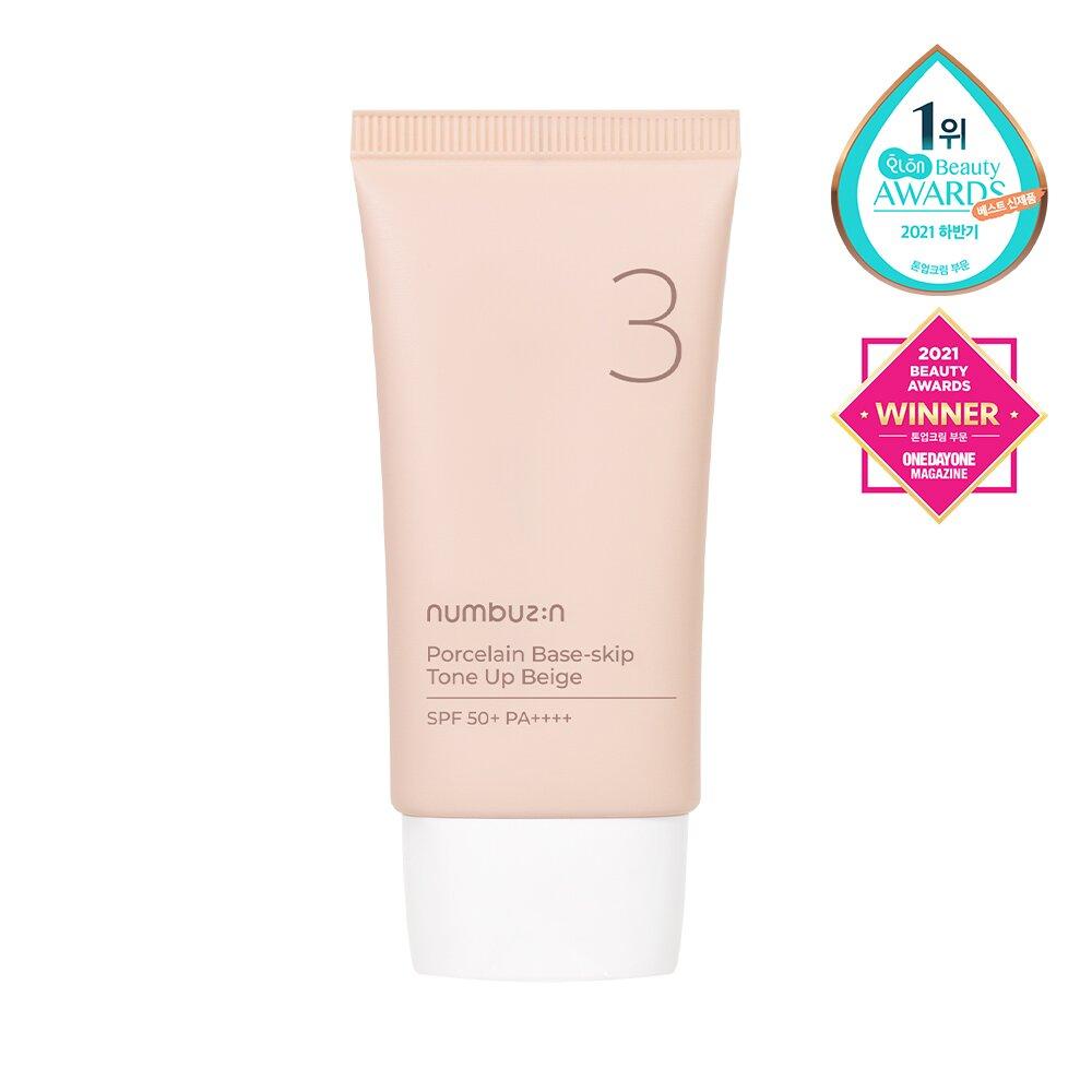 numbuzin No. 3 Porcelain Base-skip Tone Up Beige 50mL SPF50+ PA++++