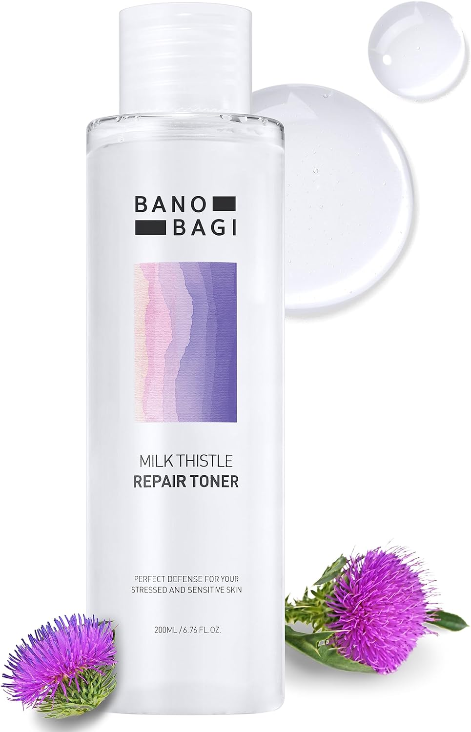 Milk Thistle Repair Toner | Korean Skin Care Face Moisturizer Hydrating Toner for Face | Facial Moisturizer for Dry & Sensitive Skin Face Toner for Women and Men w/Burdock Root (6.76fL oz)