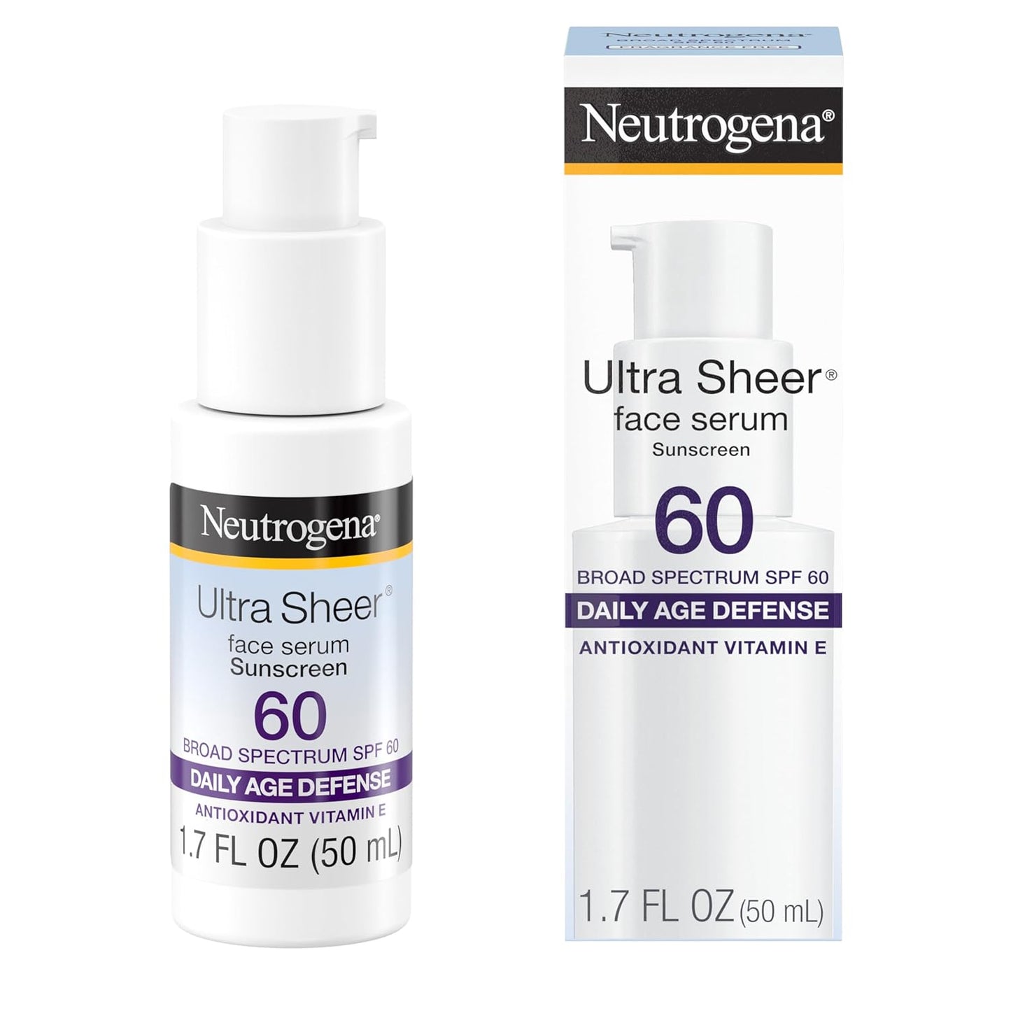 Neutrogena Ultra Moisturizing Face Serum with SPF 60 Sun Protection Factor, 1.7 Ounce