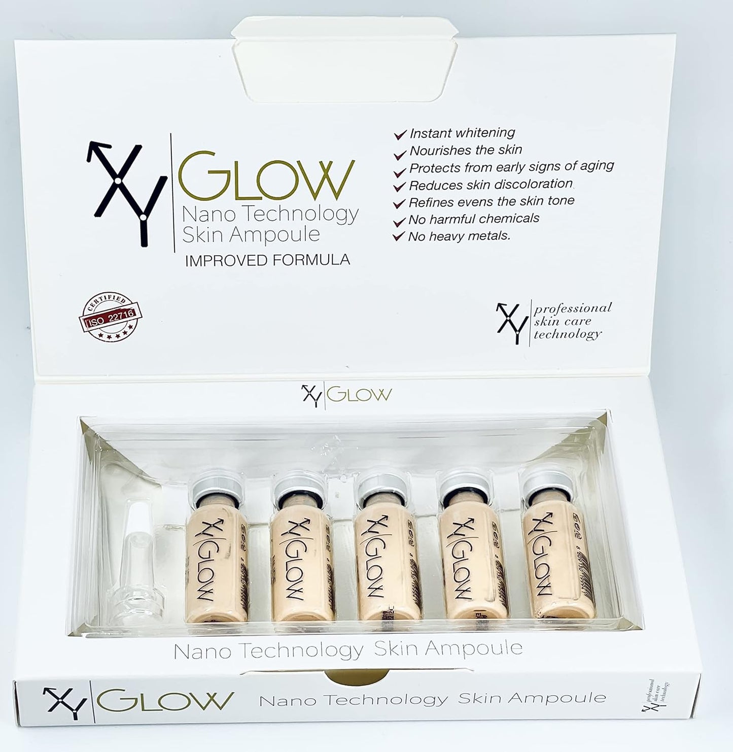 XY PROFESSIONAL BB Glow Foundation Ampoule Concealer Primer dark Facial Skin serum Starter Kit- Brightening BB Treatment KOREA Microneedling academy supplies Beige