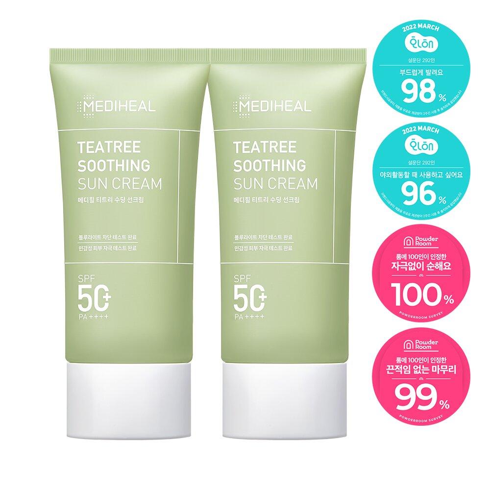 MEDIHEAL Tea Tree Soothing Sun Cream 50mL 1+1 Special Set