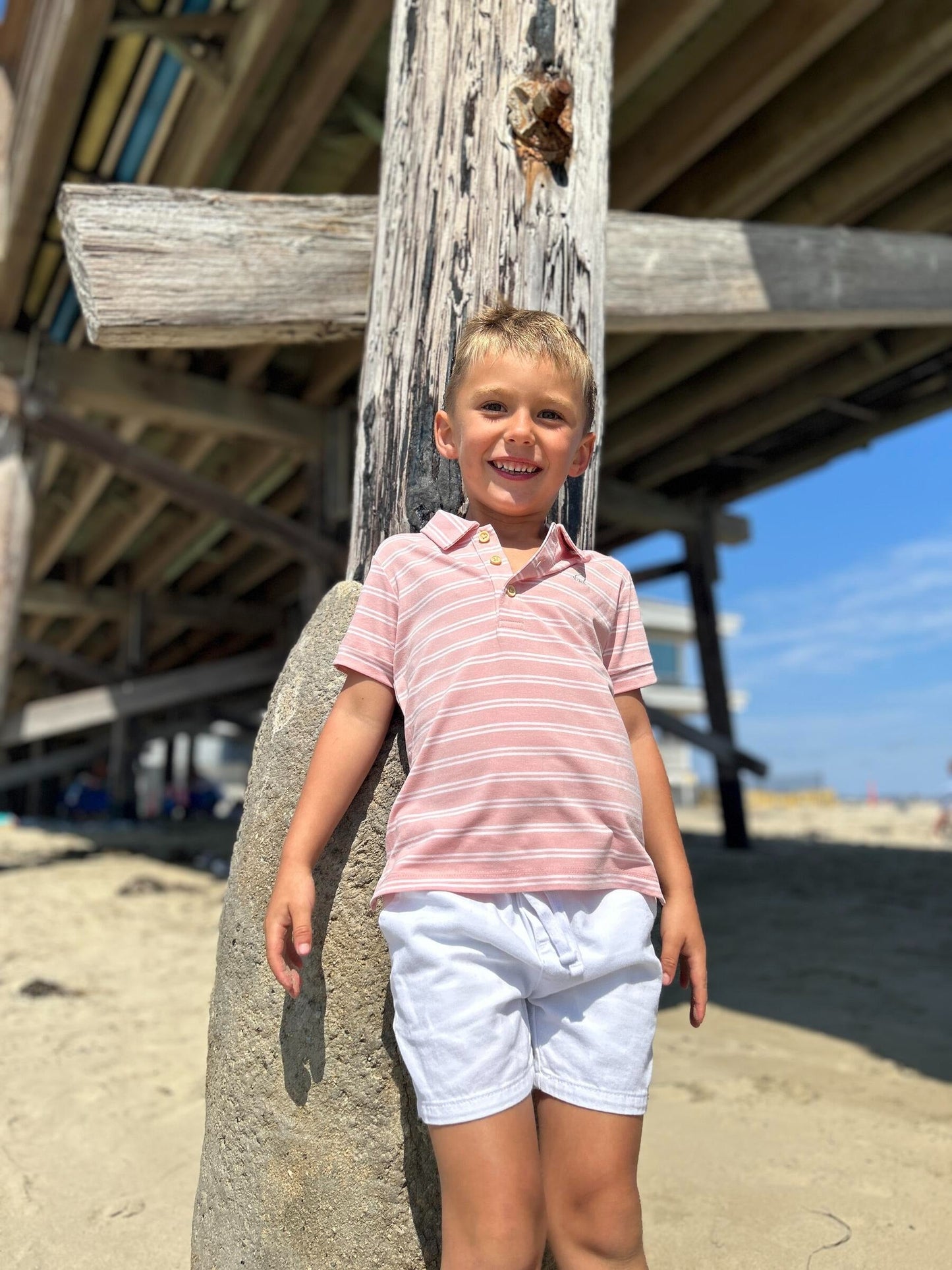 Me & Henry Starboard Pink/White Polo