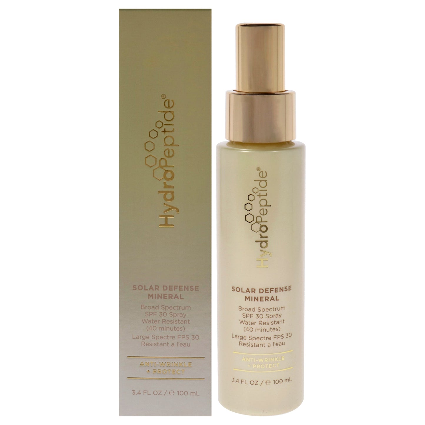 Solar Defense Mineral Spray SPF 30 by Hydropeptide for Women - 3.4 oz Sunscreen