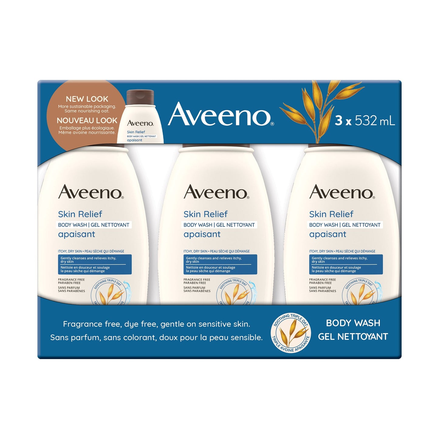 Aveeno Skin Relief Body Wash 532 mL, 3-count