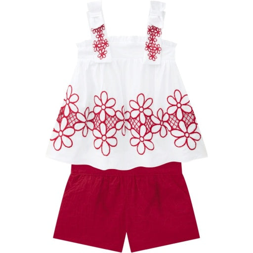 Milon Red Floral White Set