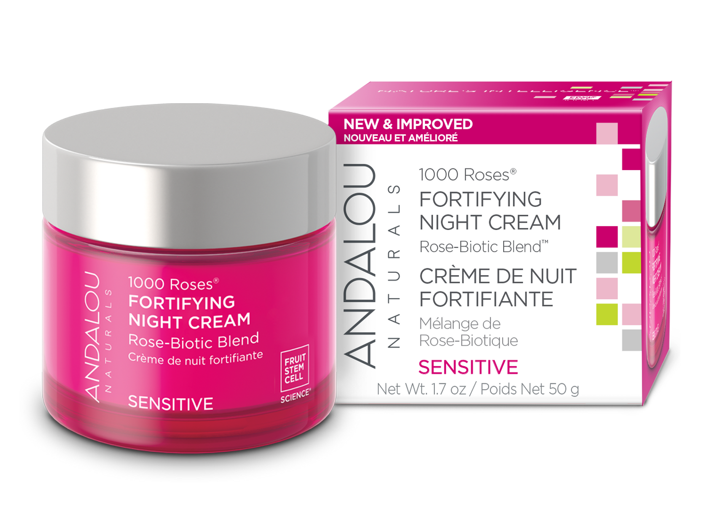 Andalou Naturals - 1000 Roses Fortifying Night Cr, 50 g