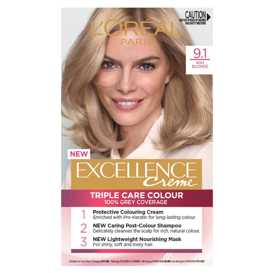 L'Oréal Paris Excellence Creme Hair Colour - 9.1 Light Ash Blonde