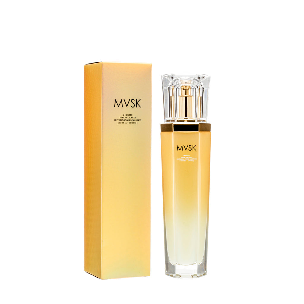 Mvsk 24K Gold - Sheep Placenta Restoring Toner Solution Unique Micro-Emulsion Tech 110ML