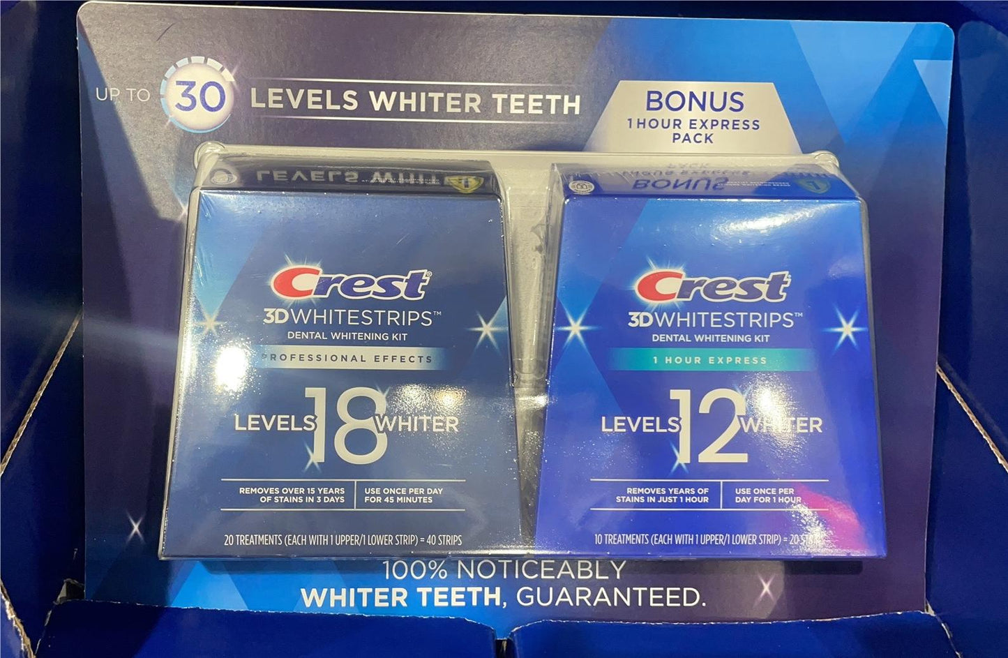 Crest 3D Whitestrips Dental Whitening Kit-20+10 Treatments (40+20 Strips)