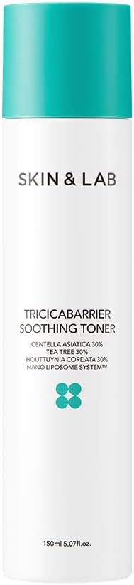 [Skin&LAB] Tricicabarrie Soothing Toner, Infused with CICA, Tea Tree, and Heart Leaf, After Sun Care Product, Calm Sunbun and Hydrate Skin, Korean Toner, All Skin Types, 5.07 fl. oz.