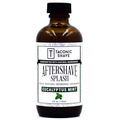 Taconic Shave, Natural Aftershave Splash 4oz Eucalyptus Mint Skin Cooling, Refreshing and Moisturizin, | Artisan Made in the USA