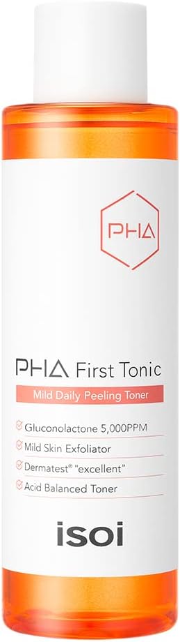 isoi PHA First Toner 303ml (10.24 fl oz)-Large Bottle Size! Mild Daily Peeling Facial Toner