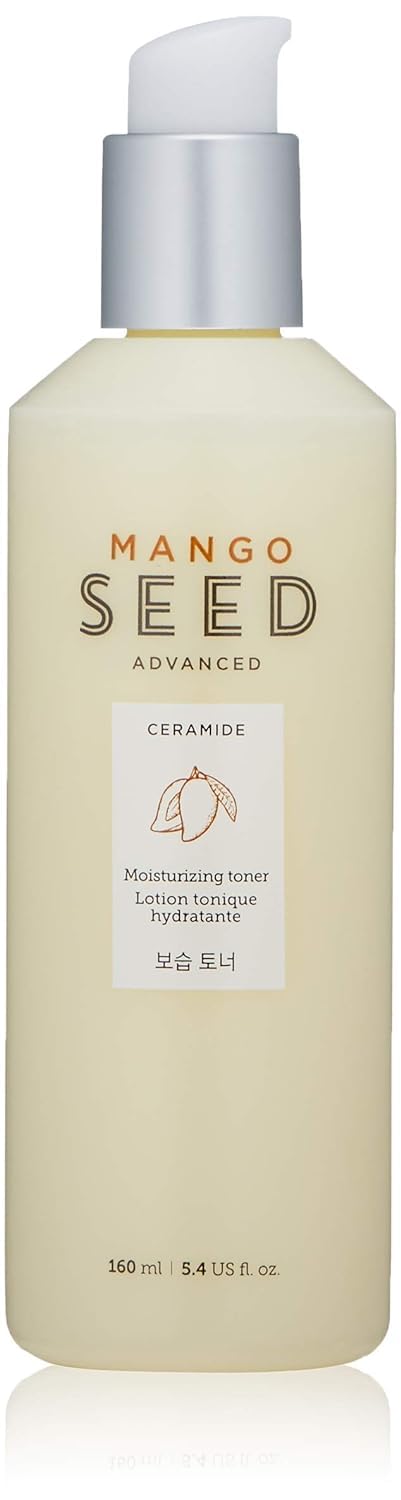 The Face Shop Mango Seed Moisturizing toner | Intense Hydrating & Nourishing Toner with Subtly Sweet-Scented for Dry Skin | Rich & Everlasting Skin Moisturization, 5.4 Fl Oz