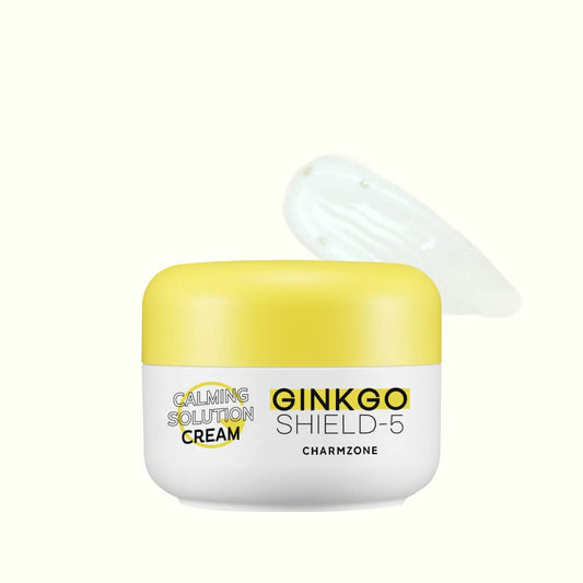 CHARMZONE Ginkgo Shield-5 Calming Solution Cream, Restore Damaged Skin Barrier and Balance Skin, Soothing and Moisturizing Cream with Collagen Capsule Korean skincare (50ml, 1.69 oz)