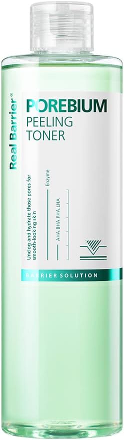 Real Barrier Porebium Peeling Toner, 305ml,10.31 Fl Oz, No Sebum Solution for Oily Skin, Dead Skin Cells Exfoliator for Sensitive Skin, Sebum Blackhead Control for Skin, Korean Skin Care