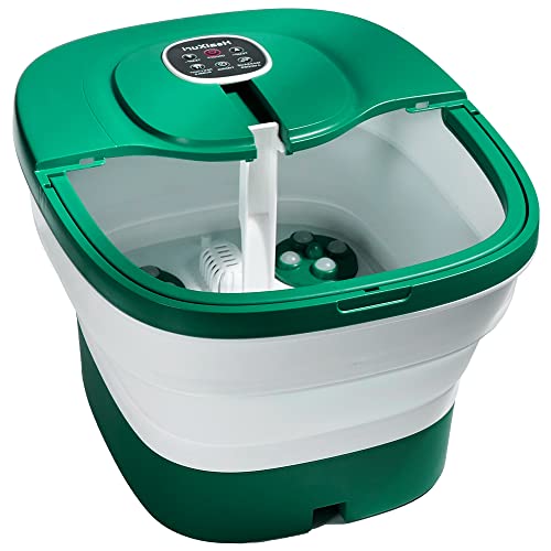 HealXuri Foot Spa Bath with Heat and Massage and Jets,Bubbles,and Vibration,Collapsible Massager,Foot Tub for Soaking Feet,Motorized Rollers