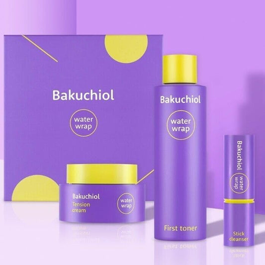 CHARMZONE Bakuchiol WaterWrap Set of 3 –Alternative to Retinol 99% Pure Bakuchiol Pore Tightening Firming Lifting Anti-Aging Moisturizer Korean Skincare Valentine Gift Set for Women