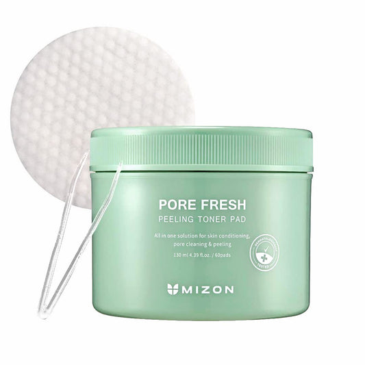 MIZON Pore Fresh Peeling Toner, AHA, BHA, PHA, Peeling Pads, Soothing, Exfoliating, Toning, Pore-Tightening, Toner Pad (60 Pads)