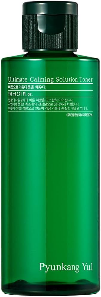 PYUNKANG YUL Ultimate Calming Solution Toner with Honeysuckle Flower, Ceramides, Hyaluronic Acid, Centella Asiatica, for Moisturized, Nourishing, Sensitive, Tired Facial Skin, Korean Beauty 3.71fl.oz.