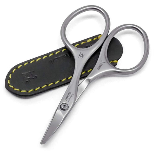 GERMANIKURE Rounded Baby Nail Scissors - FINOX Surgical Stainless Steel baby scissors and Manicure Tools in Leather Case - Self Grooming Scissors for nails Ethically Made in Solingen Germany - 4701