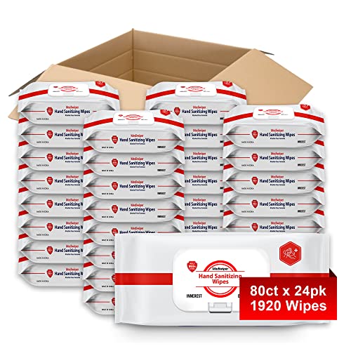 Innerest Mediwiper (1920 Wipes) Antibacterial Hand Wipes | Non Alcohol Wipes Bulk Hand Sanitizer - 80 Count, 24Packs