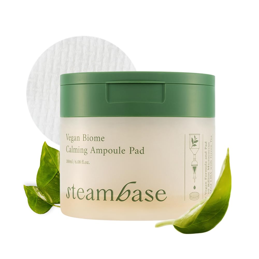 Green Tea Calming Toner Pads | Ampoule Pad | Nourish, Soothe, Moisturize, Exfoliate, Support Skin Barrier | Hydrate, Repair, & Strengthen skin | Korean Skin Care |Microbiome, LHA |70pads, 6.09 fl oz