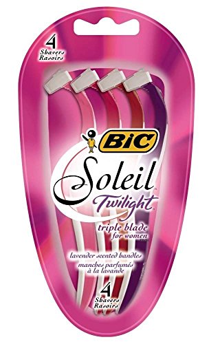 BIC Soleil Smooth Scented Women's Disposable Razor, Triple Blade, Moisture Strip for a Smooth Shave, 4 Count - Pack of 2