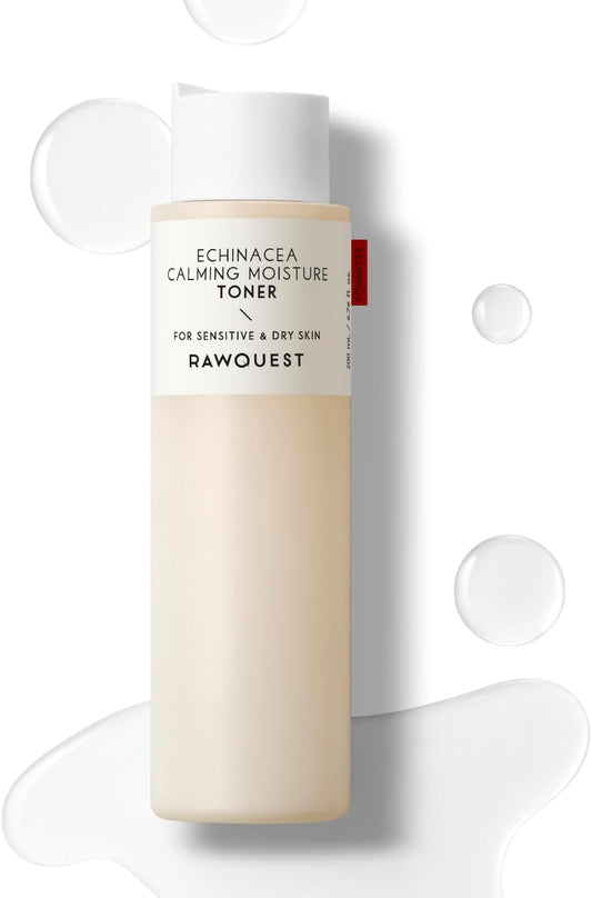 RAWQUEST| Korean Hydrating Face Toner for Deep Hydration, Moisturizing, Soothing, Anti-Aging, Nourishing & Dermatologist Tested with Hyaluronic Acid, Echinacea & Niacinamide for Dry & Sensitive Skin