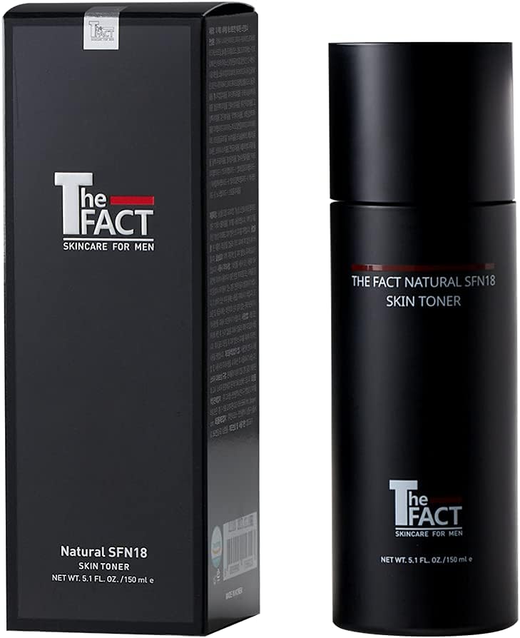 The Fact Men's Toner for Men - Moisturizing Face - Made in Korea -5 in 1(Cleansing, Moisturizing, Brightening, Wrinkle Improvement, Skin Balance), 7 Plant Extracts, 150ml