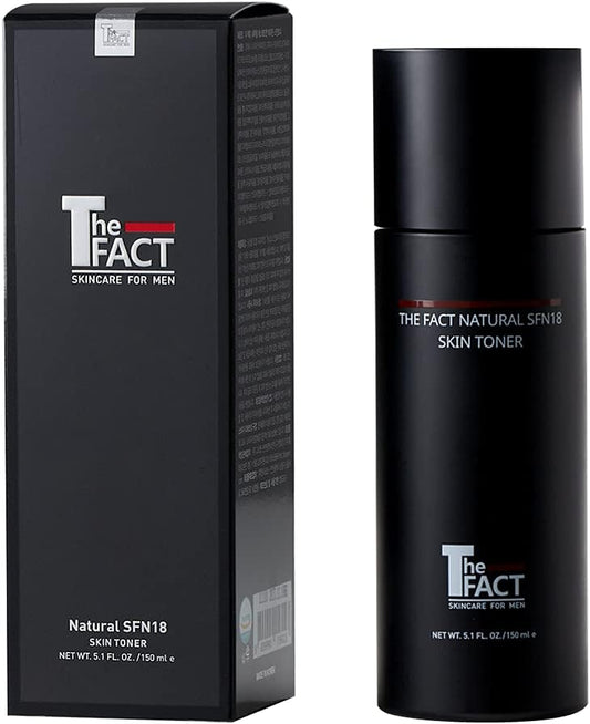 The Fact Men's Toner for Men - Moisturizing Face - Made in Korea -5 in 1(Cleansing, Moisturizing, Brightening, Wrinkle Improvement, Skin Balance), 7 Plant Extracts, 150ml