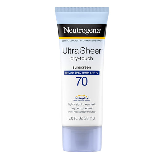 Neutrogena Ultra Sheer Dry-Touch Water Resistant Sunscreen Lotion with Broad Spectrum SPF 70, 3 Fl Oz