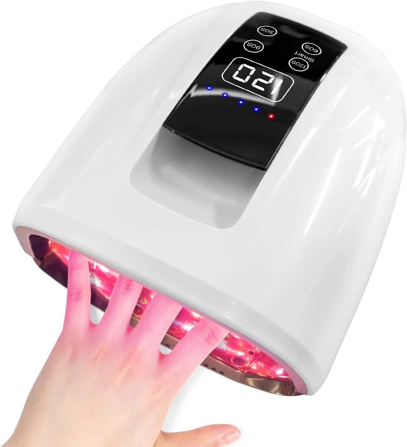 MINI LOP Cordless UV LED Nail Lamp, 90W Gel Nail Lamp Rechargeable Professional Nail Dryer UV Lights for Nails with Auto-Sensor 4 Timer (White)