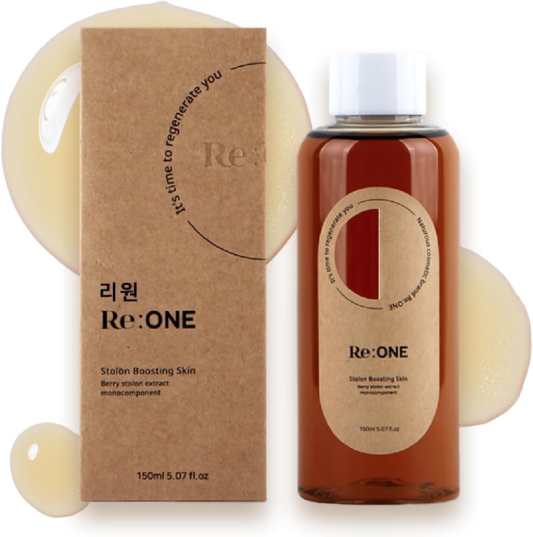 [Re:ONE] Korean Vegan Toner 5.07 Fl Oz, Simple Ingredients, Hydration & Moisturizing for Dry Skin | Strawberry Essence, Korean Skincare, Vegan, Eco-Friendly, upcycling, Alcohol Free, Fragrance Free