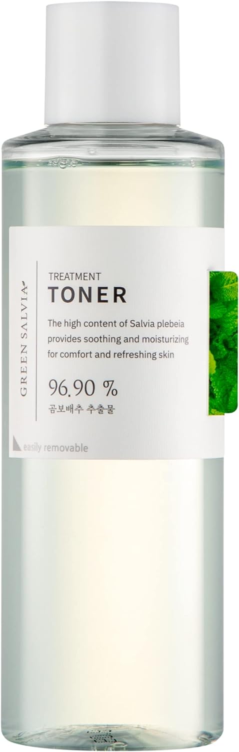 Green Salvia Treatment Toner - Farm-to-Face Beauty Vegan Korean Skincare Hydrating Soothing Refreshing Toner for All Skin Types Irritated Skin and Redness Relief (150ml)