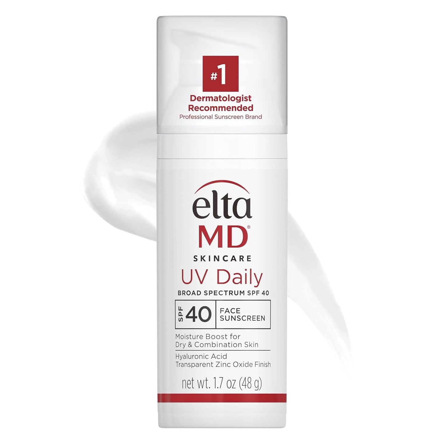 EltaMD UV Daily Face Sunscreen with Zinc Oxide, SPF 40 Facial Sunscreen, Helps Hydrate Skin and Decrease Wrinkles, Lightweight Face Moisturizer Sunscreen, Absorbs into Skin Quickly, 1.7 Oz Pump
